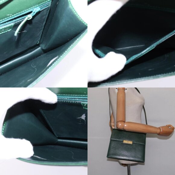 Christian Dior Shoulder Bag Leather Green Gold Auth BA6365 - Picture 16 of 16